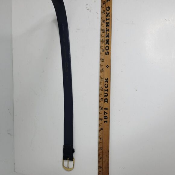 Pierre Leather Belt Cardin Blue 32/80 - Imported Cowhide Cowboy Dress Preppy - Picture 3 of 16